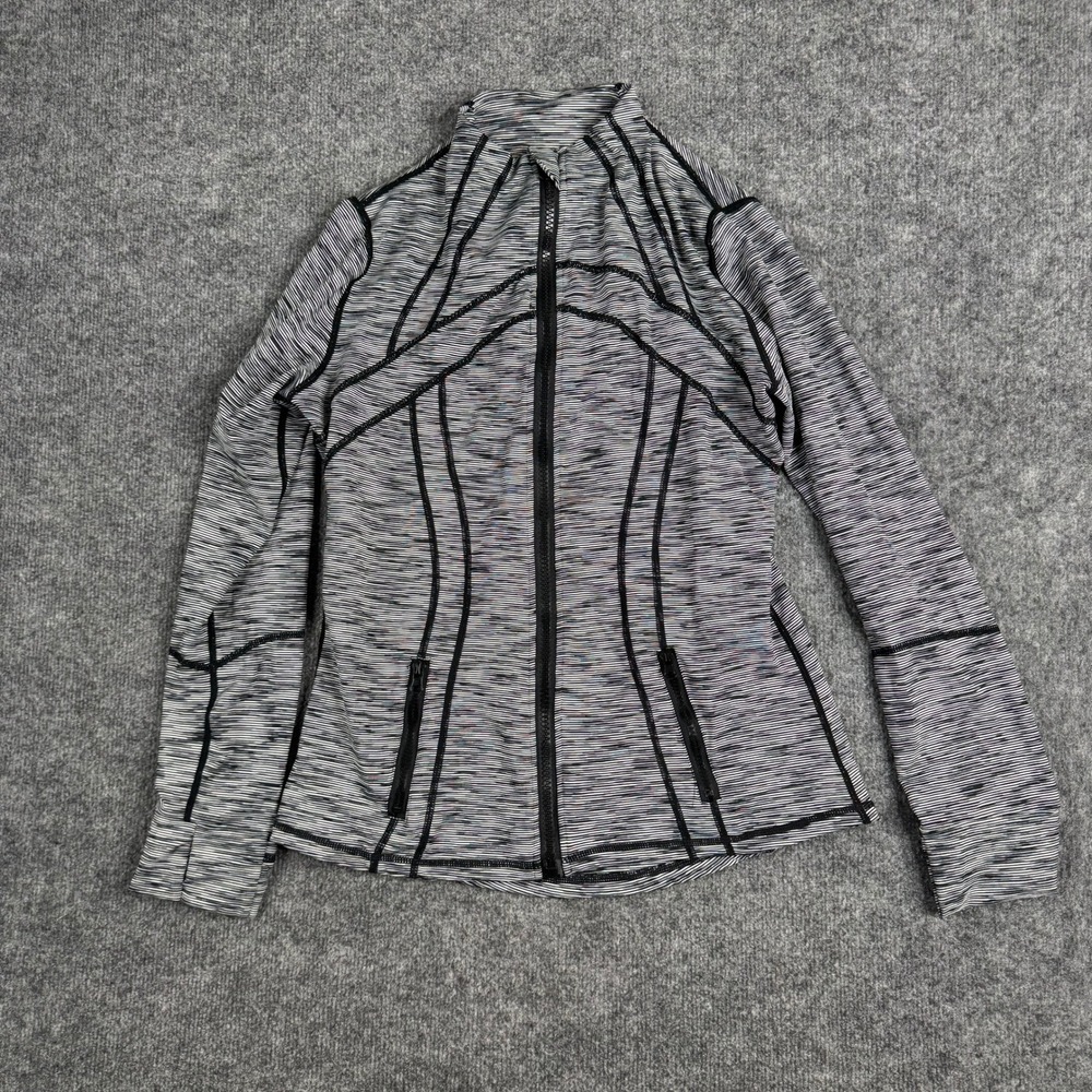 Lululemon Define Jacket Womens Size 8 Gray Space Dye Full Zip Slim Fit Athletic